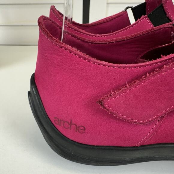 Arche Fuchsia Pink T Strap Mary Jane Flats Adjustable Strap Comfort Shoes Size 7 - Picture 5 of 11